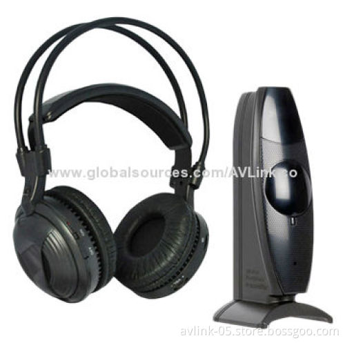 RF Wireless TV Stereo Headphones with 3 Channels, 863MHz Transmitter